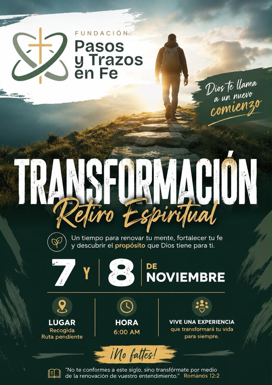 Afiche del retiro espiritual Transformación, 7 y 8 de noviembre